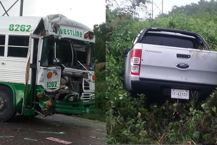 Bus collides with pickup on George Price Goldson Highway | Amandala ...